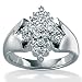 Diamond Platinum Over Silver Ring