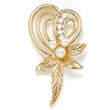 Sim. Pearl/Crystal Flower Pin