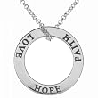 Sterling Silver Faith Hope Love Circle Necklace