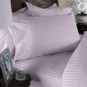300-THREAD-COUNT CALIFORNIA KING DUVET SET 300TC EGYPTIAN COTTON 300 TC - LAVENDER DAMASK STRIPE
