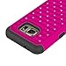 Galaxy S7 Edge Case, EC™ Hybrid Dual Layer Diamond Studded Bling Crystal Rhinestone Protective Case Cover for Samsung Galaxy S7 Edge (Hot Pink+Black)