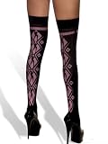 Hustler Lingerie Thigh High Girl Gyle Argyle Stockings