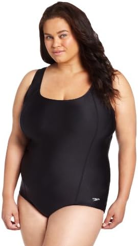Speedo Women's Plus-Size Powerflex Conservative Ultraback One Piece Swimsuit