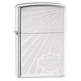 Harleydavidson Burst Zippo Lighter Style: High Polish Chrome Zippo Manufacturing