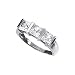 3 Square Shaped Cubic Zirconia 3 1/3 ct. Sterling Silver Ring
