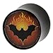 9/16" Gauge Flaming Bat Organic Horn Plug
