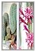30 x 20 Stretched Canvas Poster Cactus and Flower