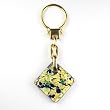 Murano Glass Keyring Jewelry - Square L Blue/Gold Style1