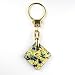 Murano Glass Keyring Jewelry - Square L Blue/Gold Style1