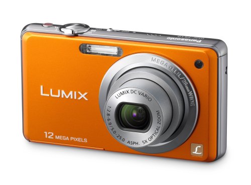 Panasonic LUMIX DMC-FS10EG-D Digitalkamera (12 Megapixel, 5-fach opt. Zoom, 6,86 cm Display, Bildstabilisator) orange
