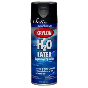 Krylon K02617000 H20 Latex Aerosol Spray Paint, 12-Ounce, Black Sea Satin