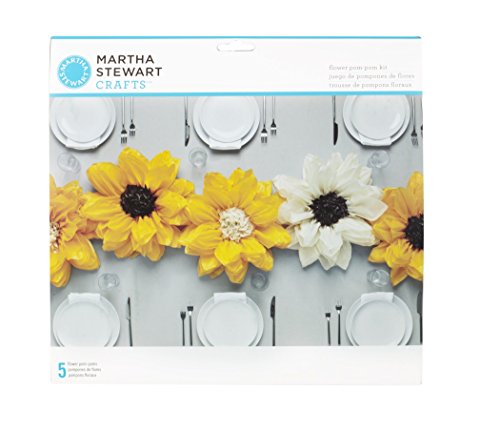 Martha Stewart Crafts 44-10220 Tissue Pom-Pom Kit, Black-Eyed Susan Flowers, Yellow