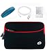 Amazon Kindle 2 Sleeves Kindle 2 Black with Red Carrying Case Sleeves + Wisdom*Courage Wristband + Screen Protector + White Color Data Cable for Kindle 2