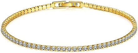 Aliliya Upscale Elegant Simplicity Geometric Mosaic Zircon Bracelet - Gold
