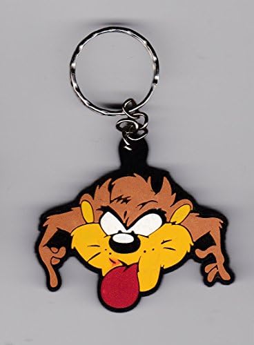 (TZ1) TAZ-MANIA Tasmanian Devils Game Cartoon Movie Rubber Keychain / Key-ring 1.5x2 Inches