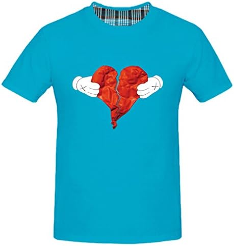 Sayings Men's Kanye West 808s &amp; Heartbreak Hip Hop Shirts (XL Cyan Blue)