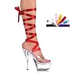 6 Inch Sexy Strappy Shoe High Heeled With Lace-Up Ankle Wrap Platform Sandal With Interchangeable Laces