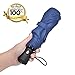 Procella Travel Umbrella - Compact for Easy Carrying, Strong, Durable Double Canopy - Auto Open and Close - Windproof & Waterproof - Sturdy - High Quality - Perfect Gift - Lifetime Guarantee (Navy Blue)