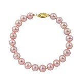 5.5-6mm 8″ Pink Freshwater Pearl Bracelet “A” 14K Yellow Gold