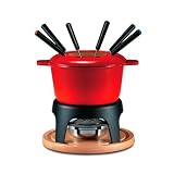 Swissmar F66615 Sierra 11-piece fondue set in red.