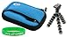 Neoprene Sleeve (Smurf Blue) Case and Premium Tripod for Flip Mino Series Camcorder Black