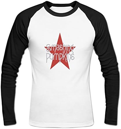 ZIHLN Men's The Smashing Pumpkins Tour 2015 Logo Baseball T shirt Long Sleeve XL White