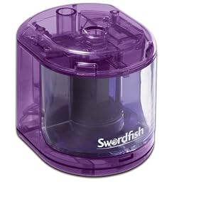 Swordfish Electric Pencil Sharpener Battery-powered with Safety Switch Purple Ref 40003