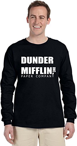 DUNDER MIFFLIN PAPER COMPANY on Long Sleeve Adult & Youth Cotton T-Shirt (in 23 colors)