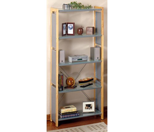 Kitchen: Natural 5 Tier Bookcase Office Line Collection by Studio RTA 60065