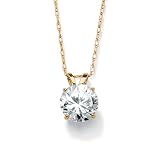 PalmBeach Jewelry 10k Gold DiamonUltra™ Cubic Zirconia Solitaire Pendant