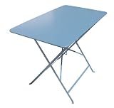 french styled bistro folding metal garden table - brilliant blue