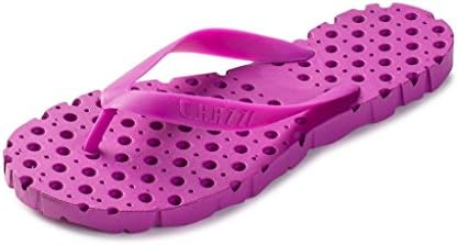 Chazzi Womens "Cheese Style" Thong Beach Sandal Flipflops In 4 Neon Bright Colors Purple 9