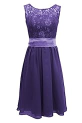Plus Size A-line Knee Length Short Lace Backless  Scoop Neck Sleeveless Homecoming Dress/Bridesmaid Dress/Prom Dress/Party Dress  With a Bow(s) and a Sash 
