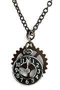 Brass Necklace Steampunk Clock and Gears