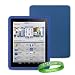 Apple Ipad Tablet ( 3G , wifi , WiFi + 3G ) Carrying Case Roberized Silicone Skin for ipad ** BLUE ** + Vangoddy Live * Laugh * Love Wrist band!!! ( iPad Accessories Only )