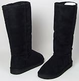 AIDA Tall Classic Suede Fur Winter Boots Black
