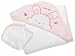Hamco Nojo Chamois/Woven Terry Hooded Towel And Washcloth Set - Girl