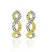 $39.95 10k Two-Tone Gold Diamond-Cut J-Hoop Earrings