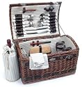 Couture Dark Willow Picnic Basket with Deluxe Service for 4 -Picnic & Beyond