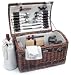 Outdoor Living : Couture Dark Willow Picnic Basket with Deluxe Service for 4 -Picnic & Beyond