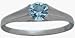14 Karat White Gold Genuine Blue Topaz December Baby Gemstone Ring