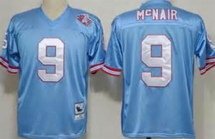 Classic Steve McNair #9 Houston Oilers Unsigned Custom Blue Football Throwback Jersey for men -XXXL