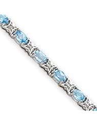 14k Gold White Gold Blue Topaz & Diamond Bracelet
