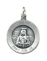 St. Saint Barbara Medal Pendant 14K Gold Yellow R16314