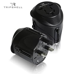 Tripshell International All-in-One Travel Plug Adapter With Surge Protection - Retail Package