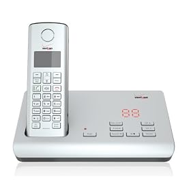Verizon V100AM-1 DECT 6.0 Cordless Phone with Five Handset Capability (Silver)