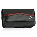 Black with Red Awl Line Border Executive Leather Horizontal Cover Pouch Carrying Case Belt Clip with Magnetic Closing Flap for Apple iTouch iPod Touch II 2G, iPhone 3G + LANYARD GIFT