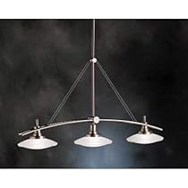 Buy Kichler 2955NI Kichler Lighting 2955NI Structures 3-Light Halogen Linear Chandelier/Island Light, Brushed Nickel with Satin-Etched Glass