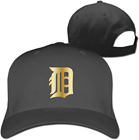 LuN Detroit Tigers Gold Legend Logo Black Baseball Cap Peaked Hat Unisex