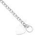 14k White Gold Heart Charm Bracelet